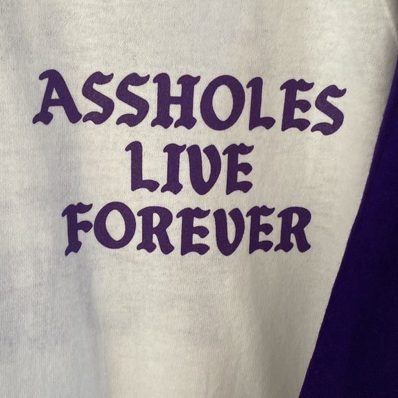 Assholes Live Forever 3/4 Length Sleeve T Shirt - Picture 2 of 5